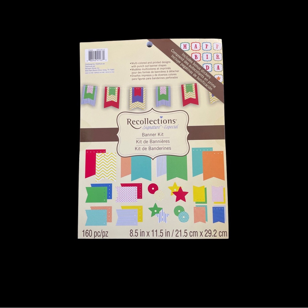 Recollections Banner Kit with multi-colored & printed designs